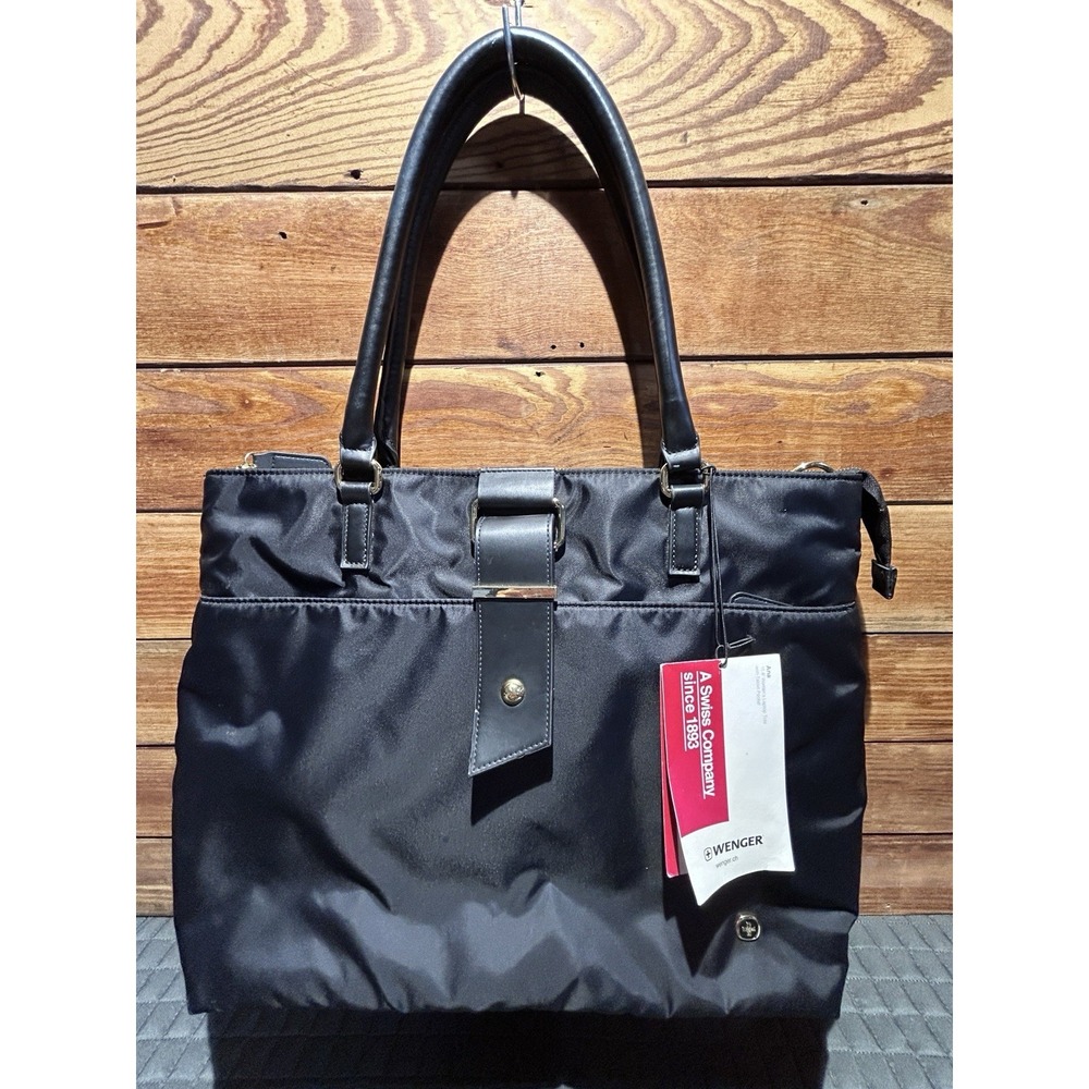 Wenger Ana 15.6" Black and Gold Laptop Tote Purse with Tablet Pocket